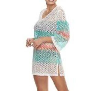 Pacific Beach Women's Multicolor Crochet Beach Cover-Up Size L